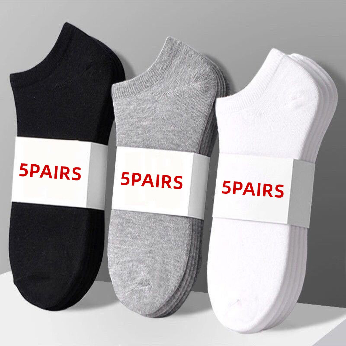 5 Pairs Unisex Casual Plain Co - Ankle Sock Low Cut avis et prix