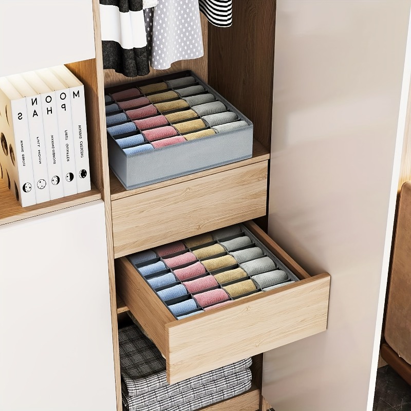 2Pcs 24-Compartment Fabric Soc - Sock Organizer Tray avis et prix