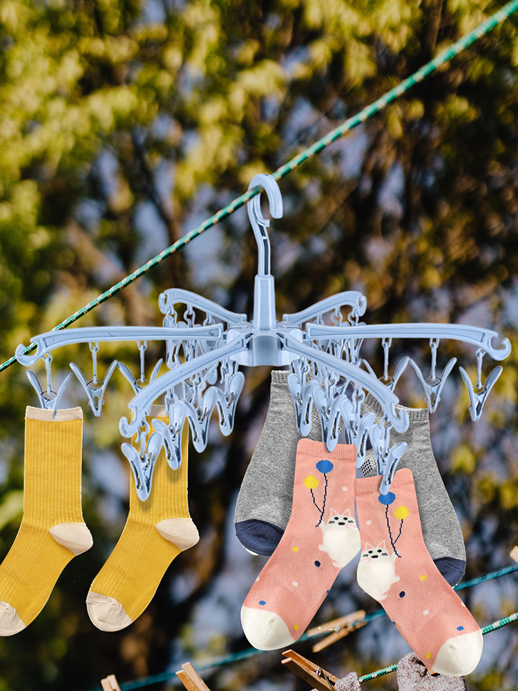 24 Clips Folding Clothes Dryer - Sock Organizer Tray avis et prix