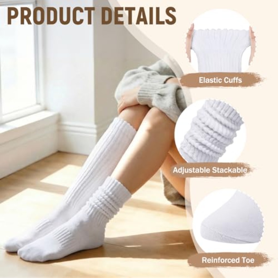 Chalier 5 Pairs Slouchy Socks  - Boot Sock Slouchy avis et prix