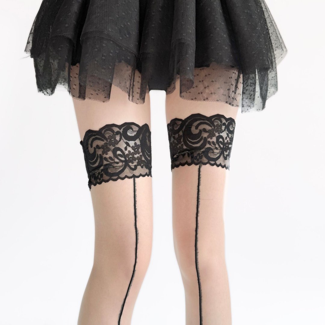 Lace Top Sheer Thigh High Stoc - Thigh High Sock Stay Up avis et prix