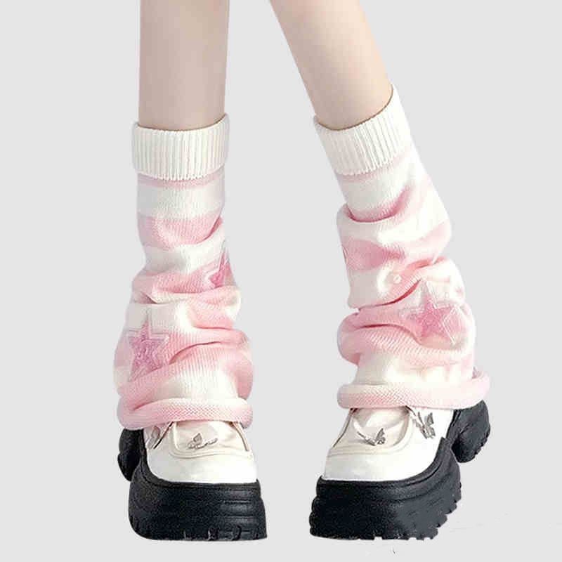 Y2K Striped Leg Warmers Star R - Boot Sock Slouchy avis et prix