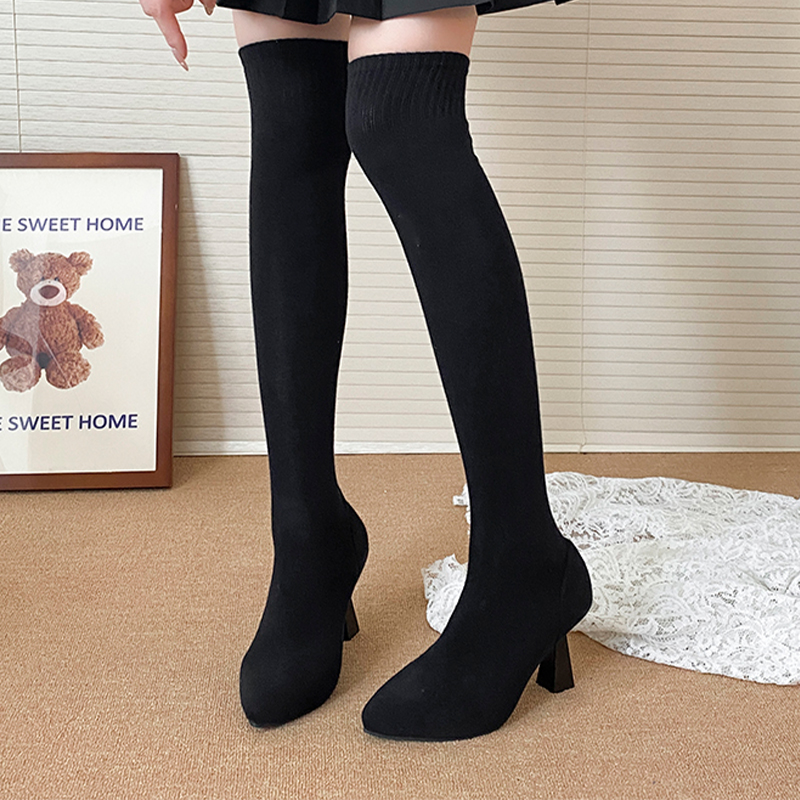 High Heels Women's Sock Boots  - Knee High Sock Women avis et prix
