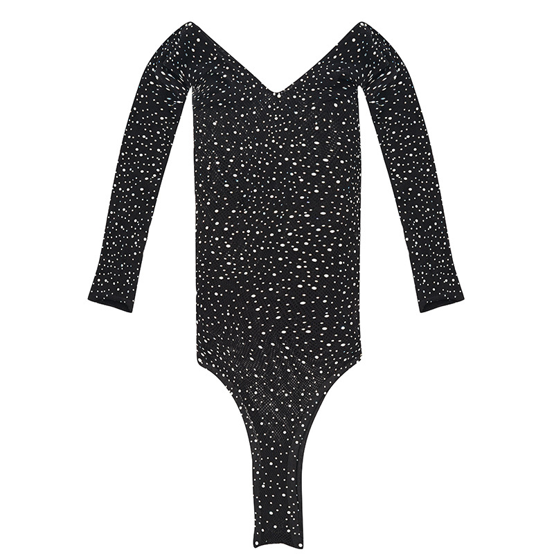 Women Rhinestone Glitter Bodys - Fishnet Stocking Women avis et prix