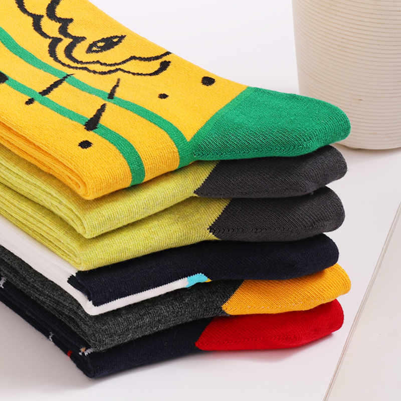 5Pairs Mens Fun Dress Socks, P - Cotton Crew Sock Pack avis et prix