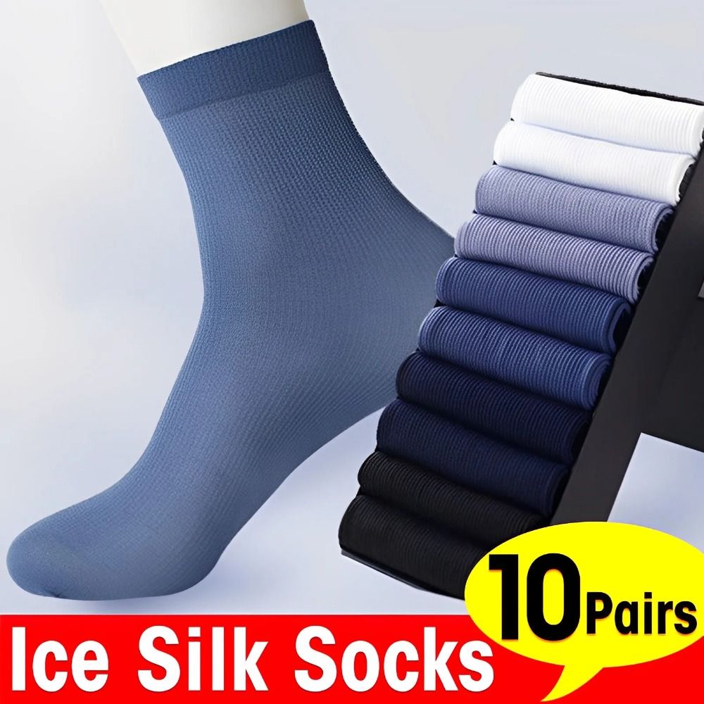 10pairs New Breathable Men Ice - Silk Sock Bamboo avis et prix