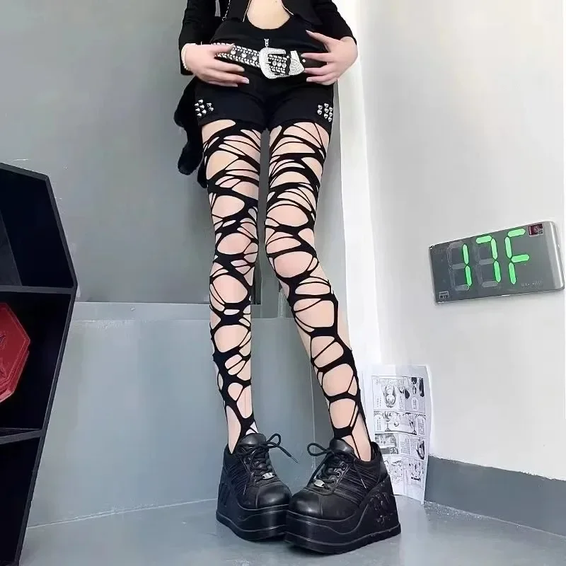 Sexy Black Ripped Fishnet Tigh - Fishnet Stocking Women avis et prix