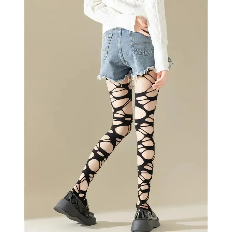 Sexy Black Ripped Fishnet Tigh - Fishnet Stocking Women avis et prix