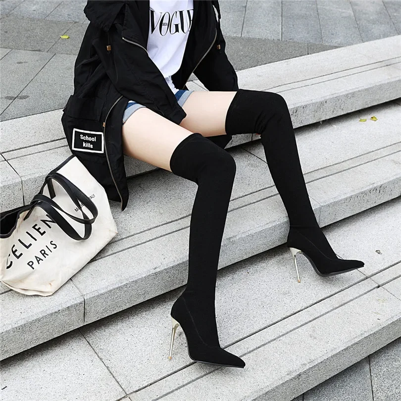 Plus Size Stretch Leopard Over - Knee High Sock Women avis et prix