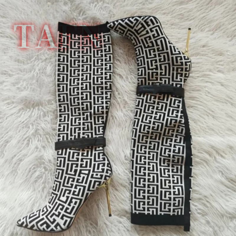 Women Stretch Sock Boots Fashi - Knee High Sock Women avis et prix