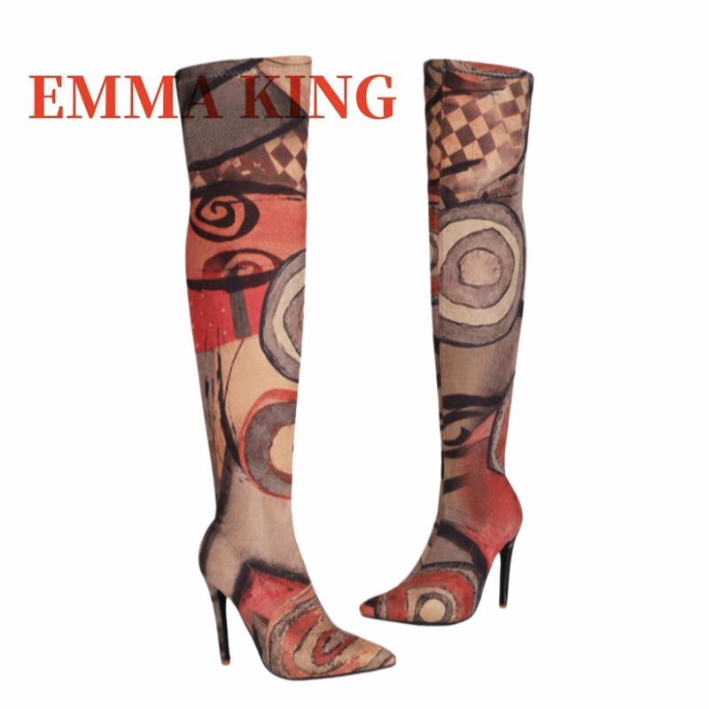 Women's Art Print Thigh High B - Knee High Sock Women avis et prix