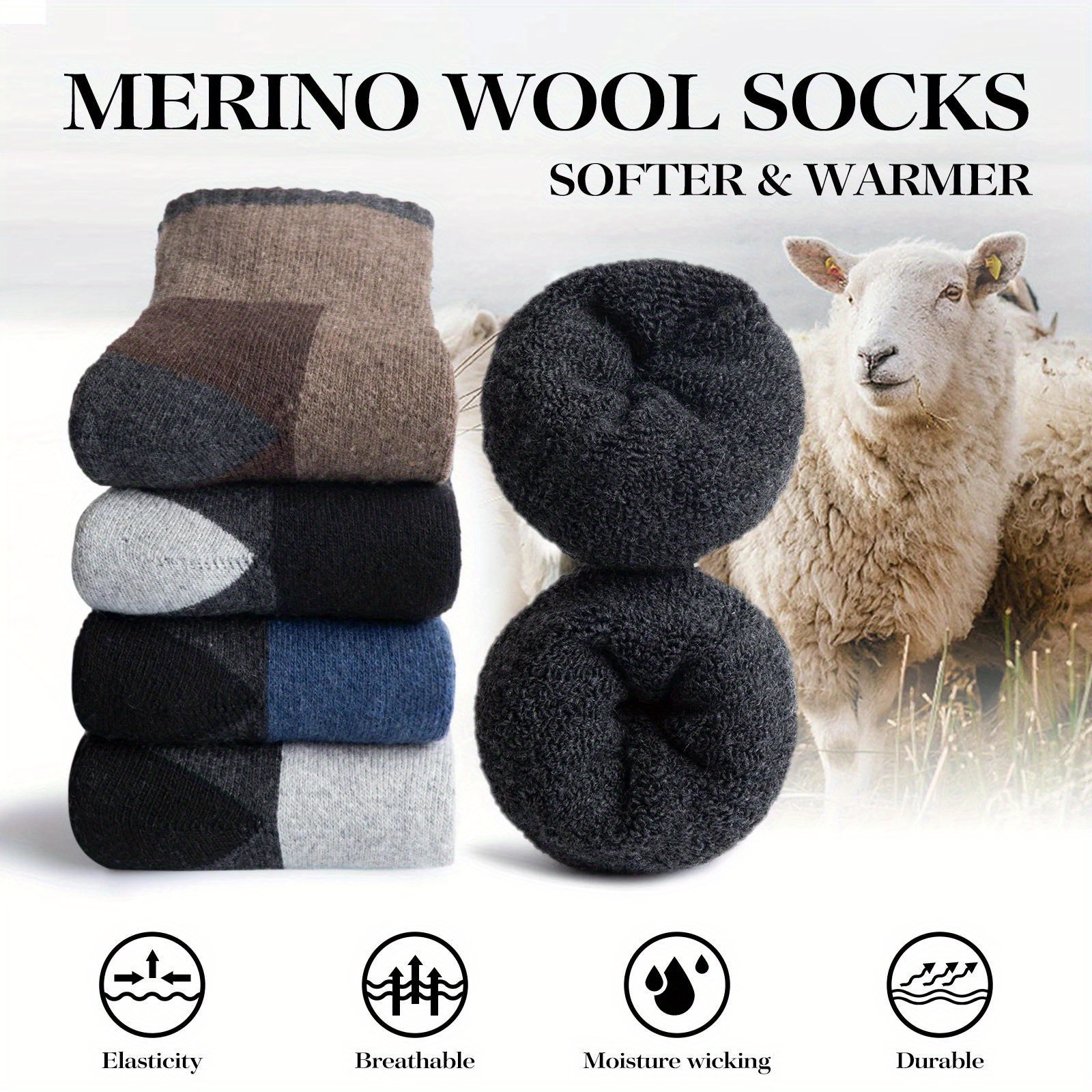 Winter Merino Wool Socks Thick - Wool Hiking Sock avis et prix