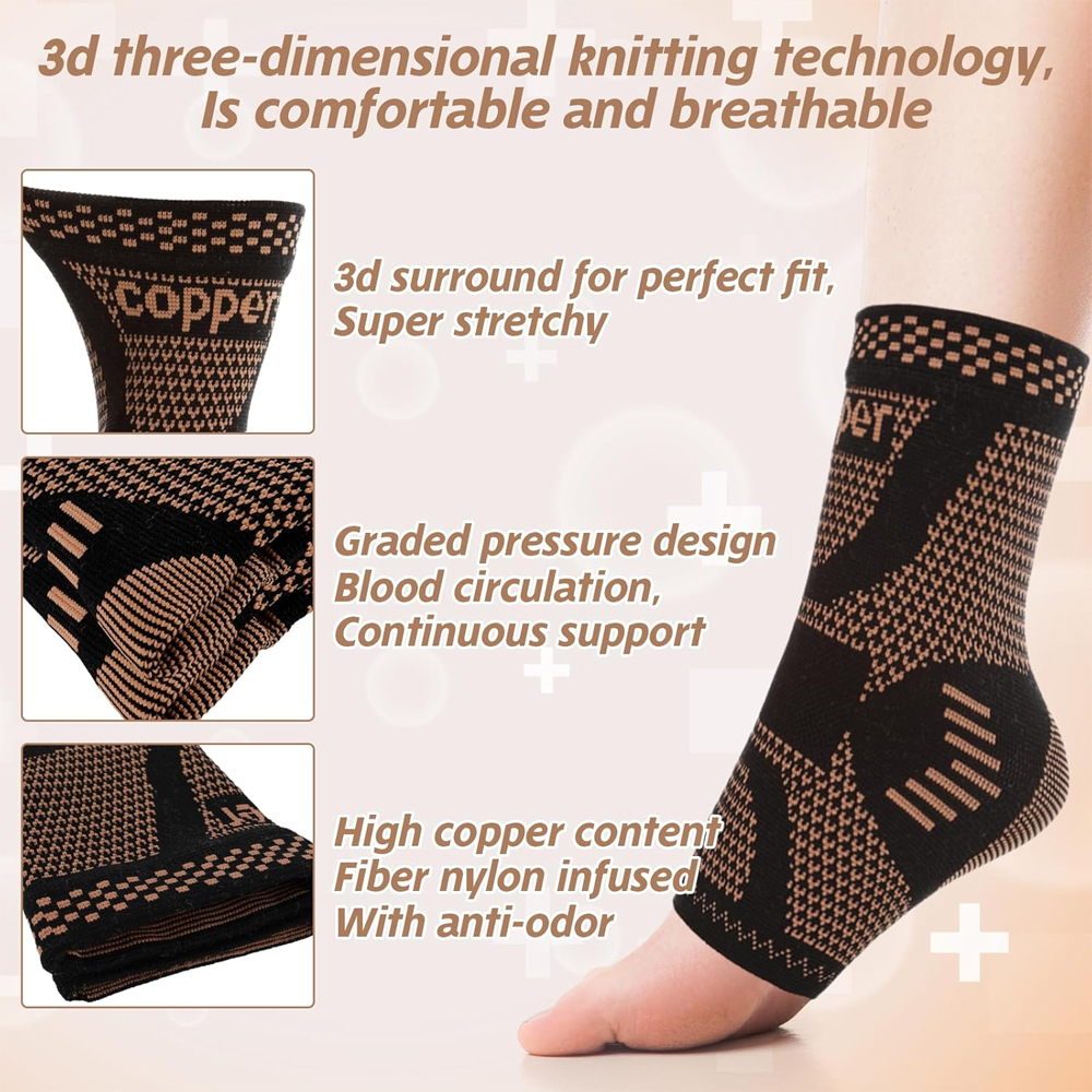 2PCS Copper Ankle Brace Suppor - Ankle Brace Sock avis et prix