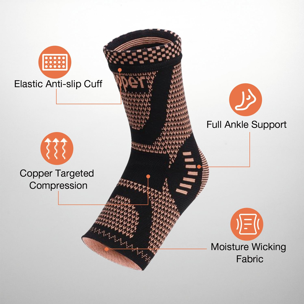 2PCS Copper Ankle Brace Suppor - Ankle Brace Sock avis et prix