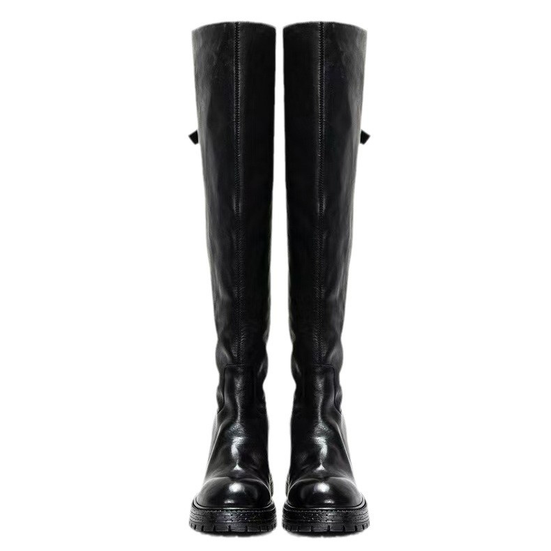 Coarse heeled high heeled boot - Knee High Sock Women avis et prix