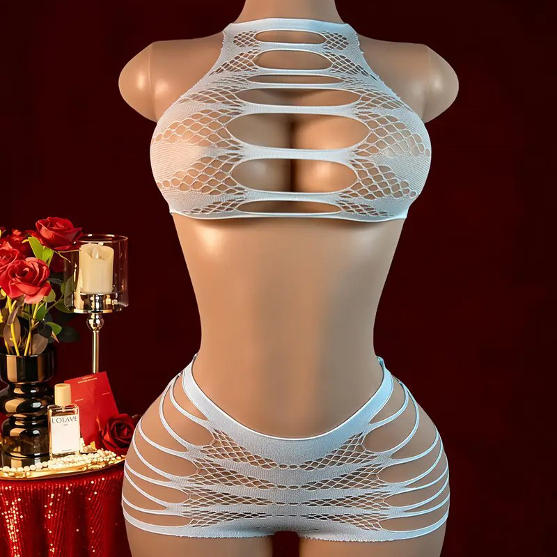 Sexy Lingerie +Panties Hollow  - Fishnet Stocking Women avis et prix