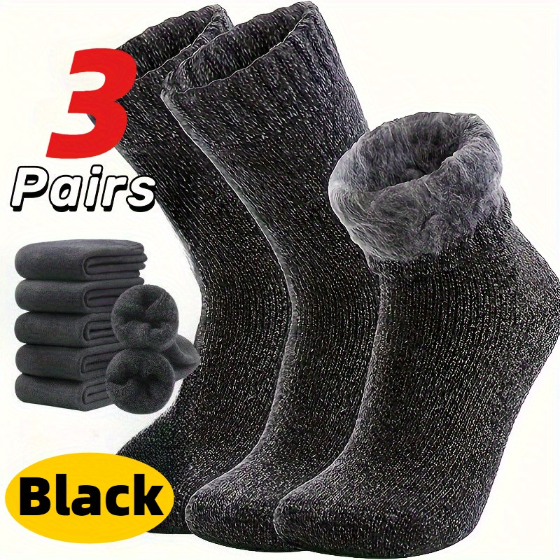 Three Pairs of Men'S Black Soc - Thermal Sock Winter avis et prix