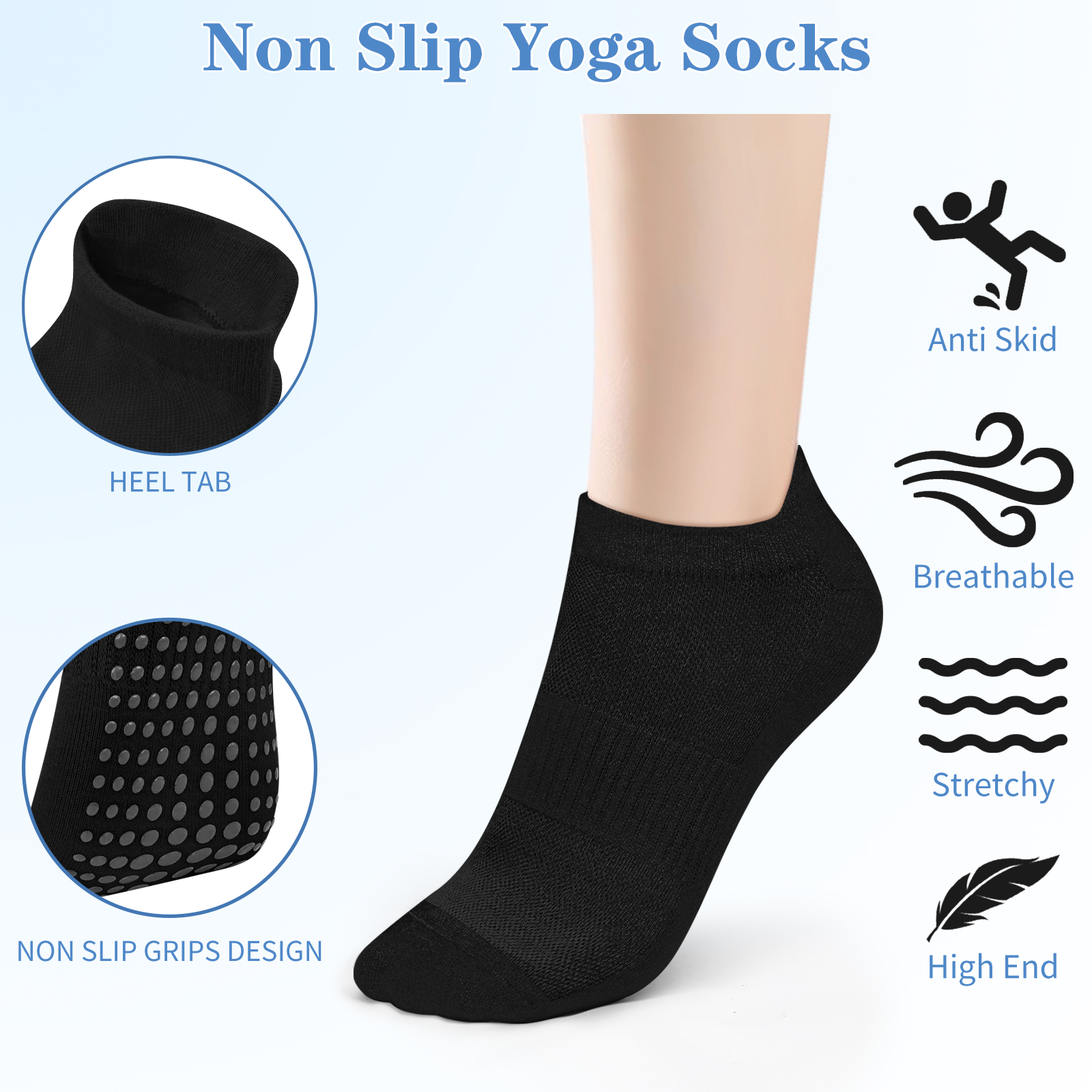 3 Pairs Yoga Socks Women Cotto - Grip Sock Yoga avis et prix