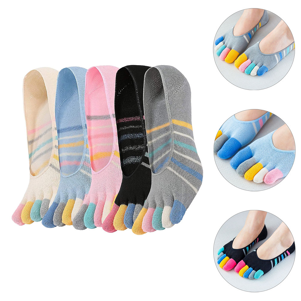 5Pairs Women Finger Toe Socks  - Invisibility Sock Loafer avis et prix